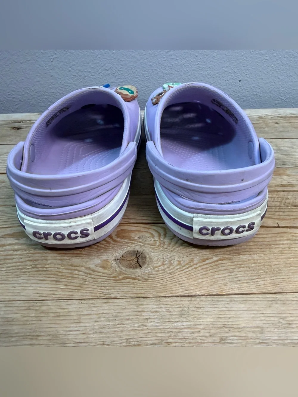 CROCS Kids Light Purple Clogs with Character Jibbitz